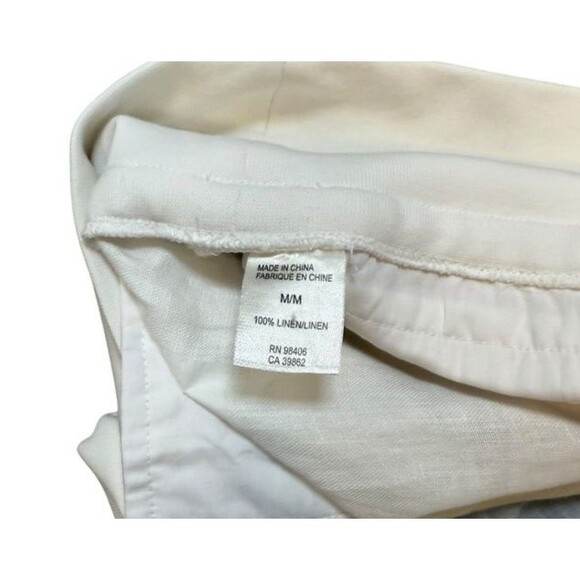 Theory Women's Wide Leg Pants Size Medium- 100% Linen- Elastic Waist- 30.5" Ins - Picture 3 of 8